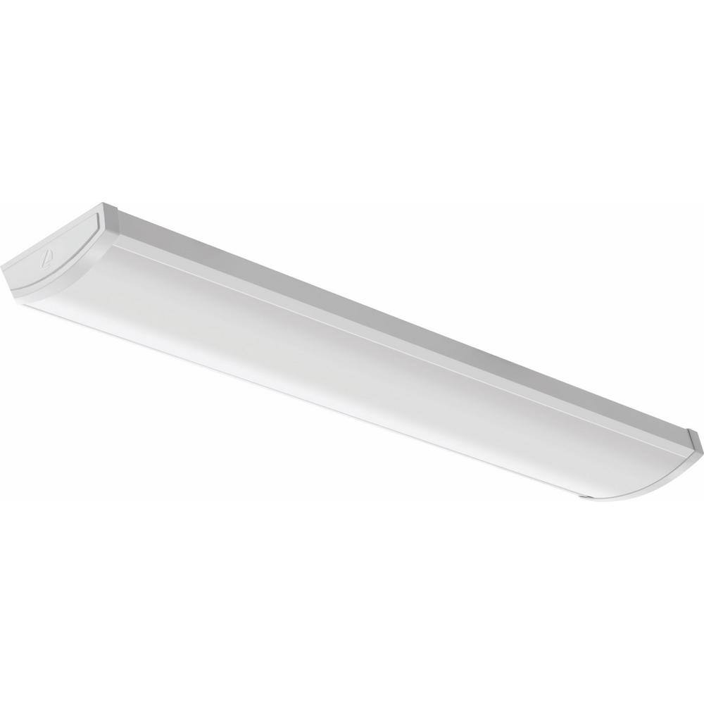 Lithonia Lighting Contractor Select 4 ft. 40-Watt 5000 Lumens Integrated LED Dimmable White Wraparound Light Fixture 4000K FML4W 48 5000LM 840 TD