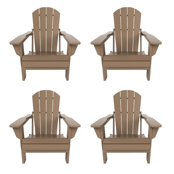 Polytrends Laguna Weather Resistant Outdoor Patio Folding Adirondack Chairs (Set of 4)