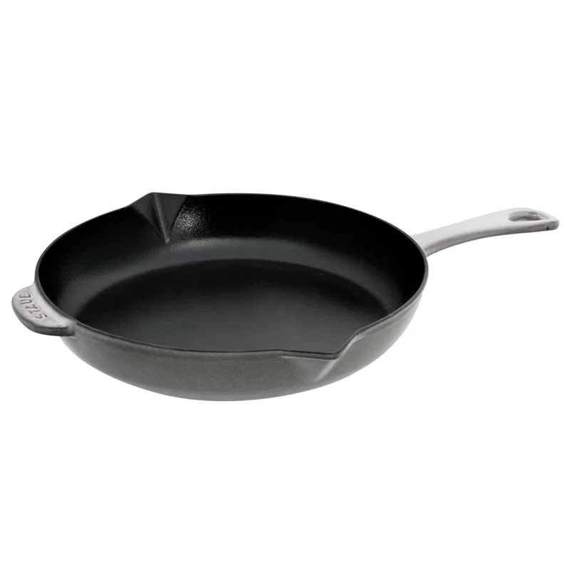 Staub 1223018 Cast Iron 12-inch Fry Pan - Graphite Grey， Made in France