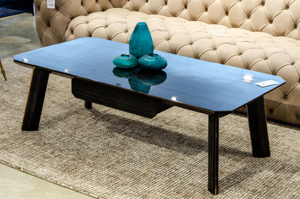 Modrest Chadwick Ebony and Rosegold Coffee Table   Midcentury   Coffee Tables   by Vig Furniture Inc.  Houzz