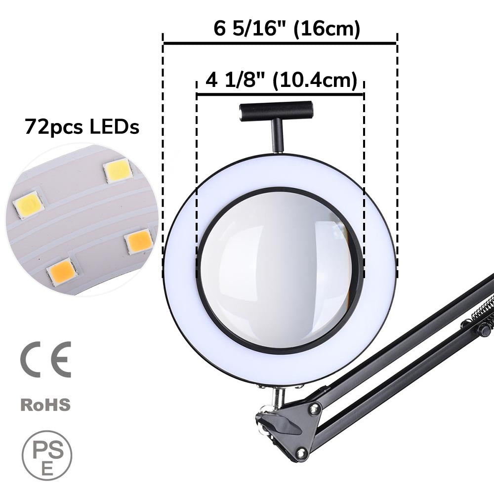 Yescom Magnifying Lamp 5x 5-Diopter Facial Magnifier