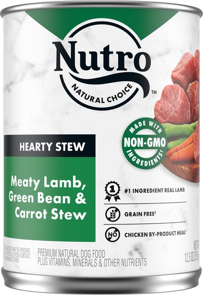 Nutro Hearty Stew Meaty Lamb， Green Bean and Carrot Cuts in Gravy Grain-Free Canned Dog Food