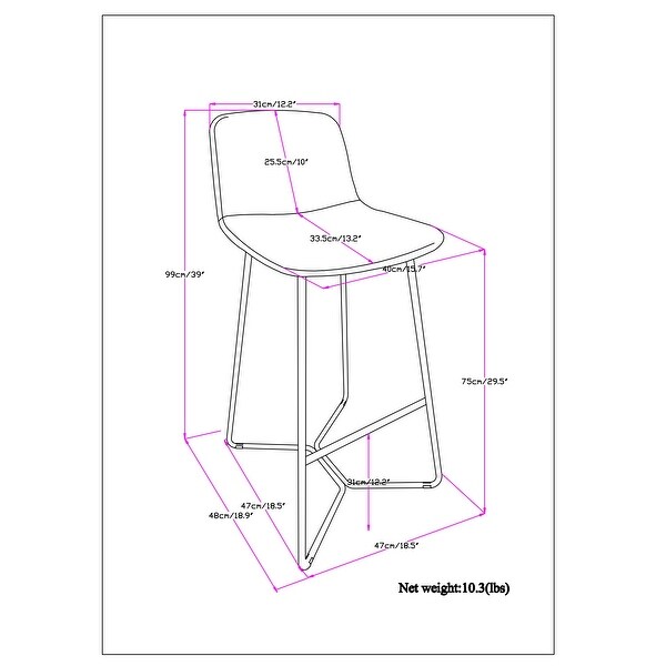 WYNDENHALL Bogart Contemporary Bar Stool (Set of 2)