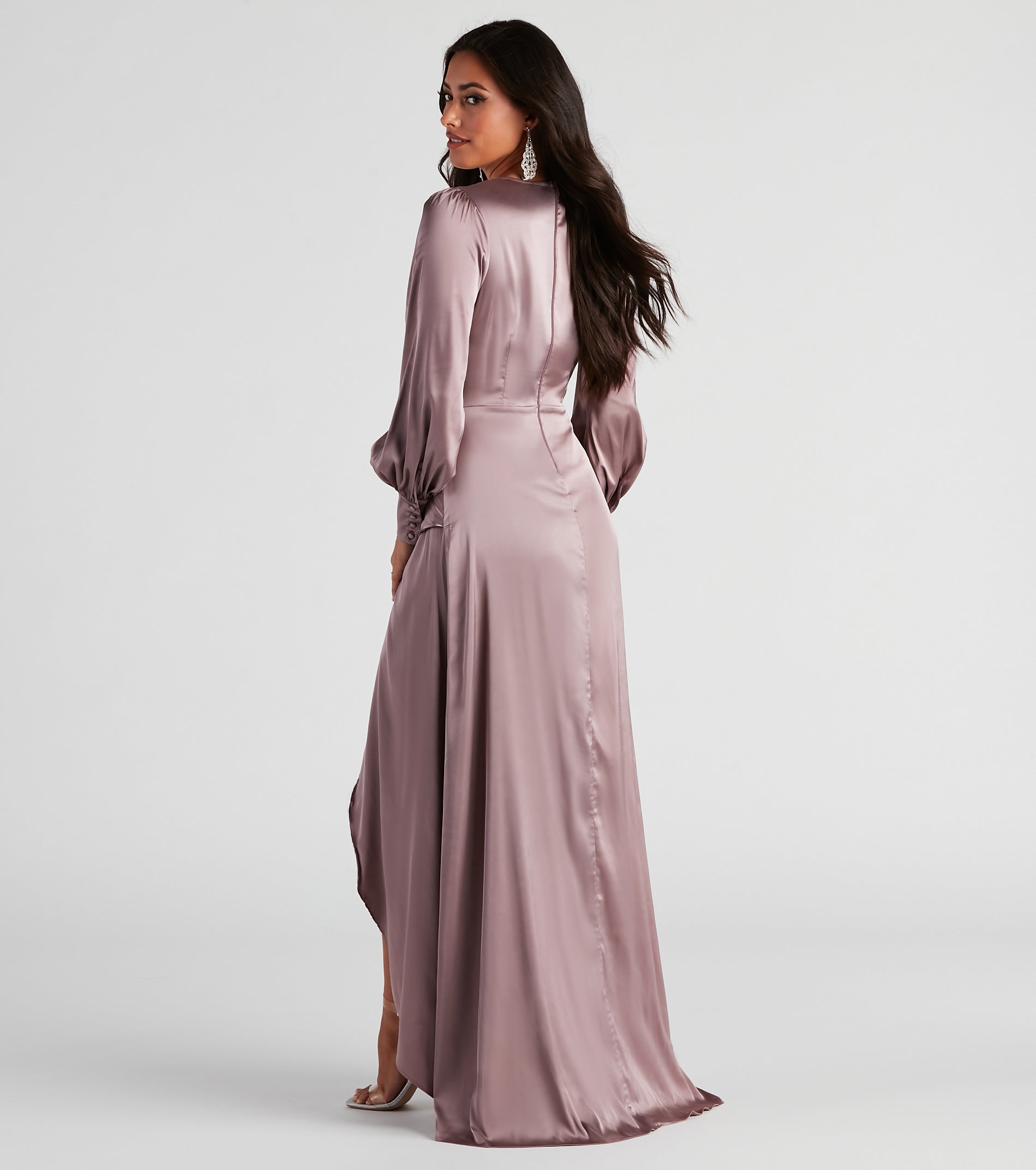 Kali Formal Satin Wrap Dress