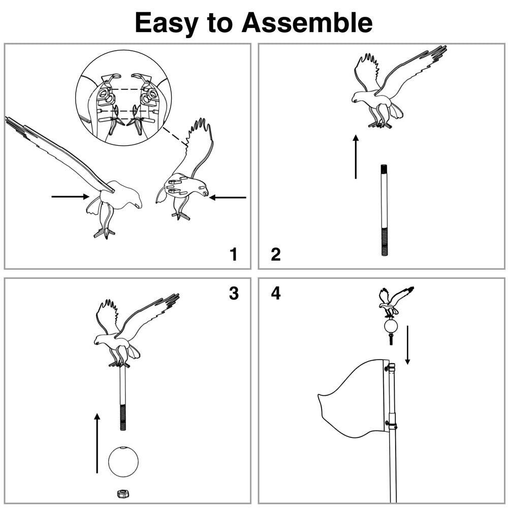 Yescom Eagle Flag Pole Topper and Ball