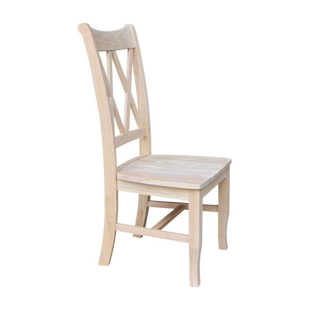 International Concepts Unfinished Wood Double X-Back Dining Chair (Set of 2) C-20P