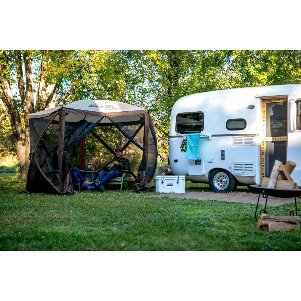 Clam Quick Set Venture Portable Outdoor Gazebo Canopy Shelter Tent Brown (2-Pack) 2 x CLAM-VT-12875