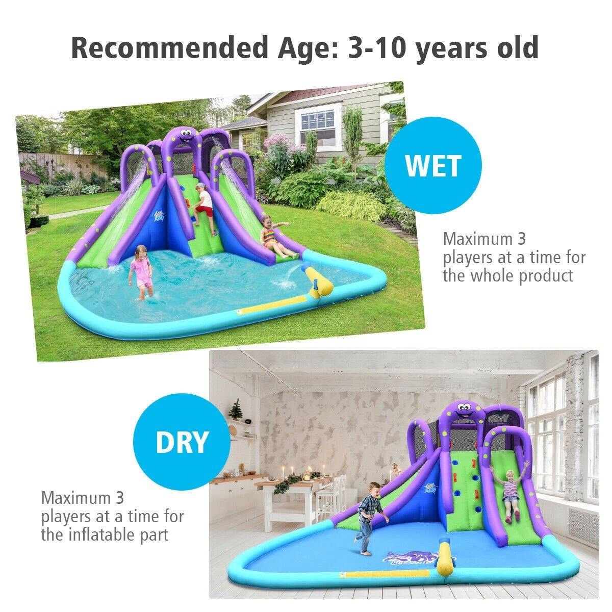 BOUNTECH Inflatable Water Park | Mighty Bounce House w/ Large Splash Pool