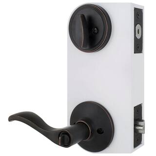 Defiant Naples Aged Bronze Entry Handle and Single Cylinder Deadbolt Combo Pack MYEX7L1B