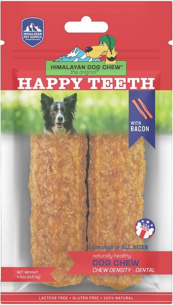 Himalayan Pet Supply Happy Teeth Large Bacon Flavor Dental Dog Treat