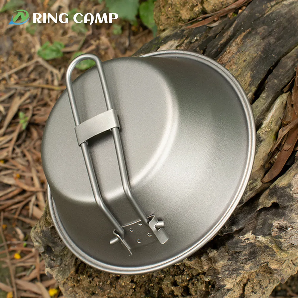 Ring camp high quality camping hiking outdoor bowls traveling camping custom logo 300Ml titanium kitchen bowls