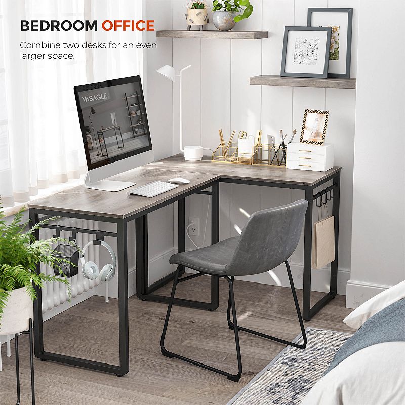 Steel Frame Home Office Computer Desk With Hooks