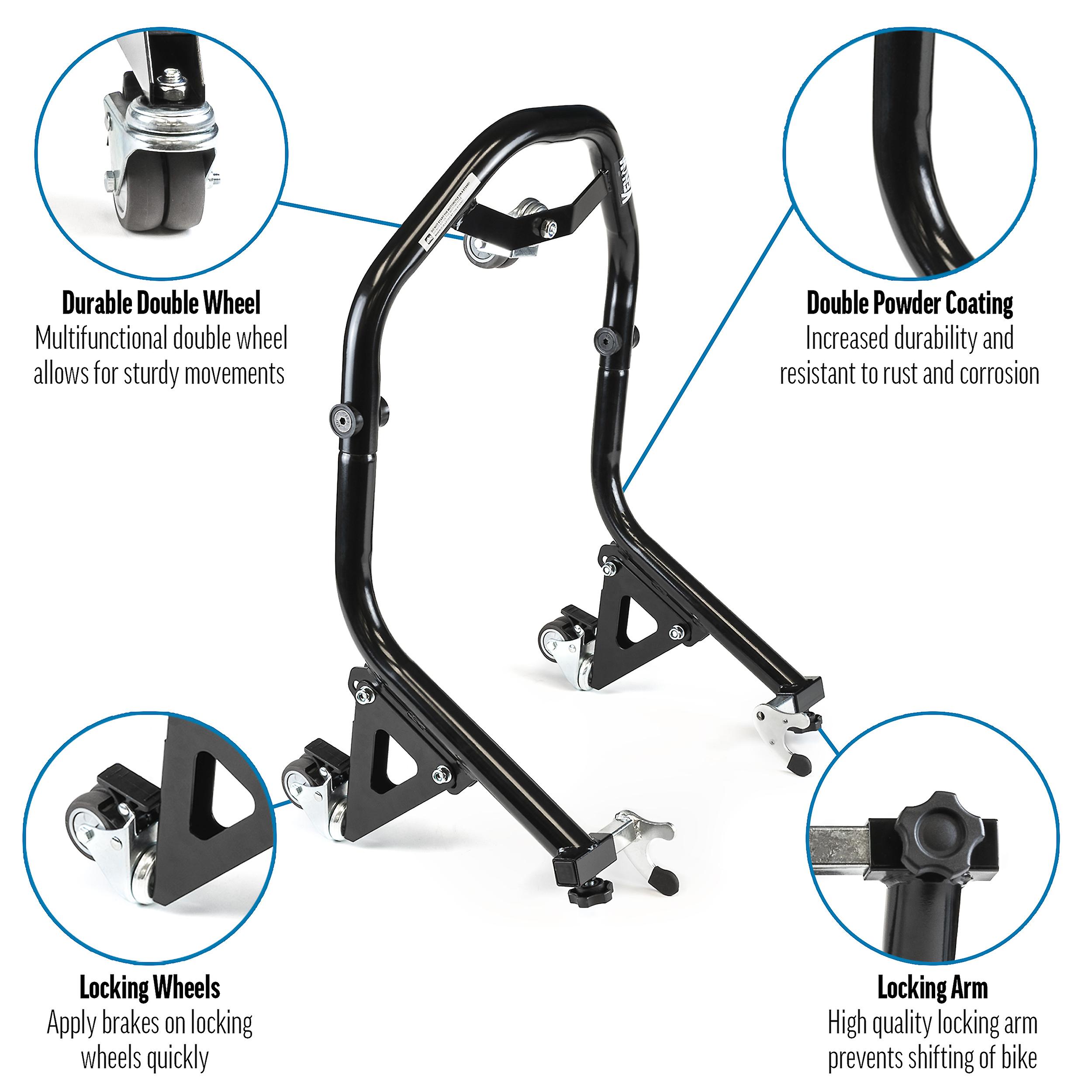 Dolly Stand Rear Motorcycle Wheel Lift Jack， Rear Spool Attachments， Black， Compatible with 2018-2022 Yamaha MT-10