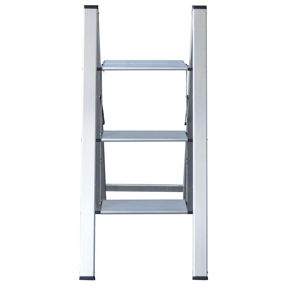 AmeriHome Ultra Slim Three Step 3 ft. Aluminum Step Ladder 7 ft. Reach 808254