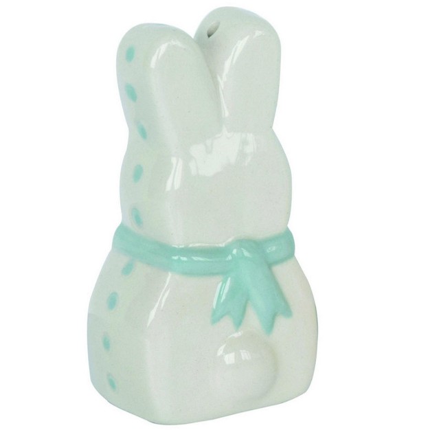 Transpac White Easter Hippity Hoppity Bunny Salt And Pepper Shaker Set Of 2