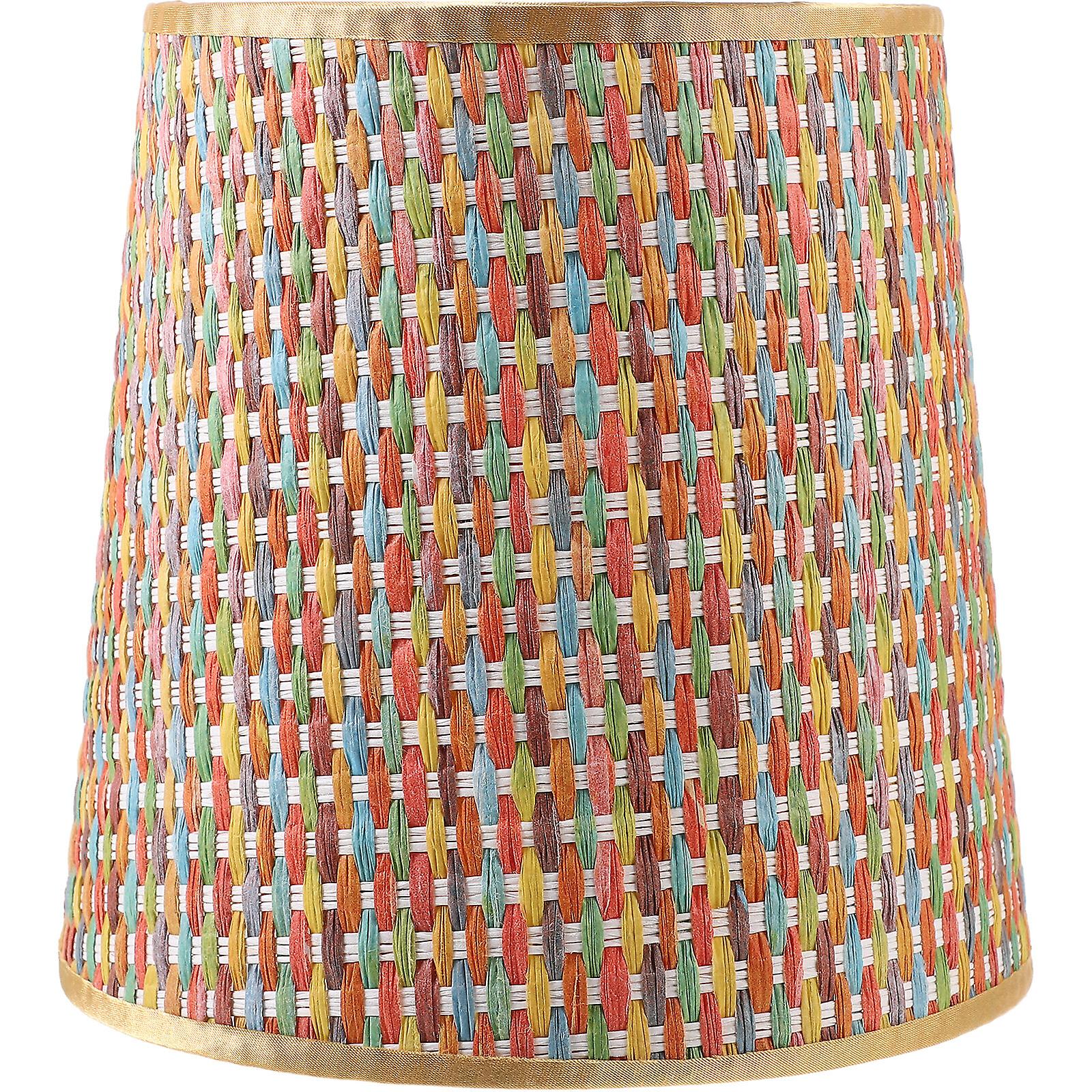 Colored Woven Lamp Shade Household Light Bulb Cover Table Cane Lampshade Replacement