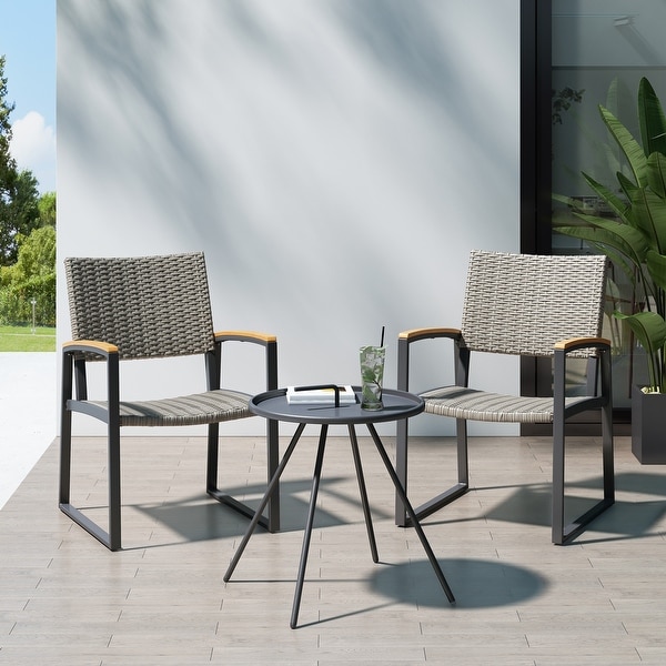 Glasgow Outdoor 2seat Aluminum / Wicker Chat Set by Christopher Knight Home