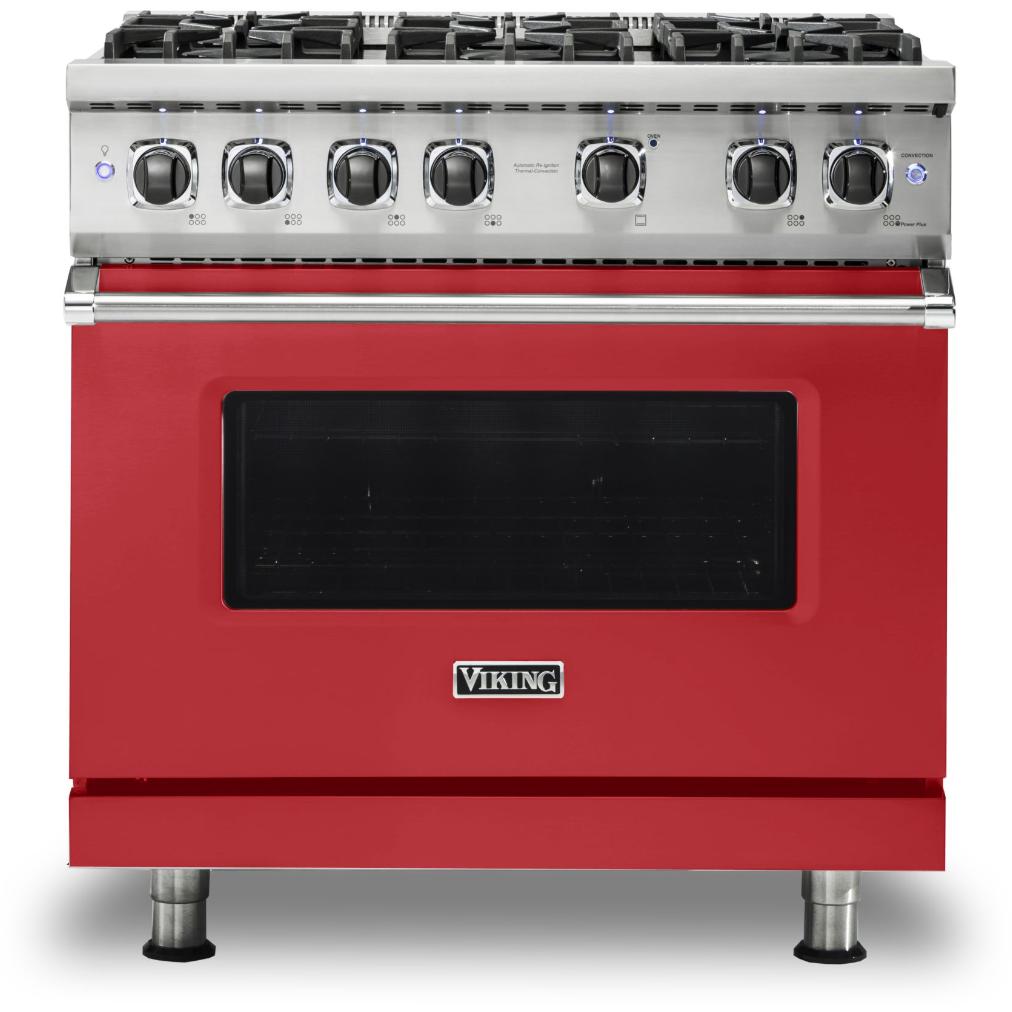 Viking 36-inch Freestanding Gas Range with GourmetGlo VGR536-6BSMLP