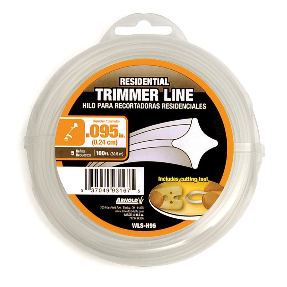 Arnold Residential 100 ft. 0.095 in. Universal 4 Point Star Trimmer Line with Line Cutting Tool WLS-H95