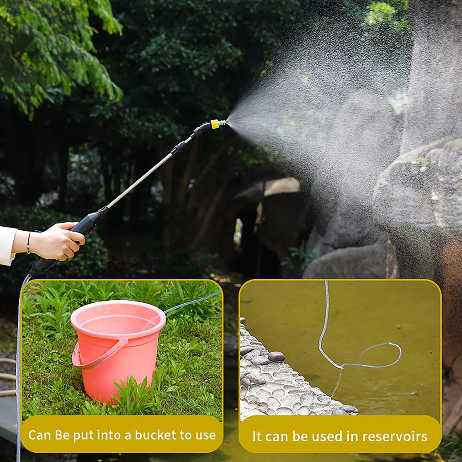 Portable Electric Garden Sprayer Rechargeable Battery Powered Watering Wand Plant Spray Mister with Telescopic Wand