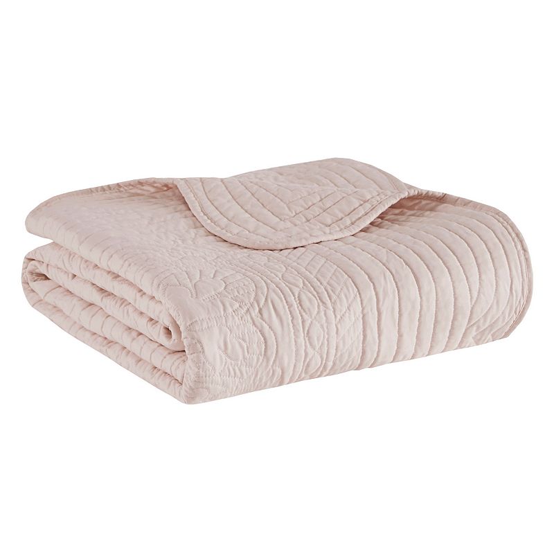 Madison Park Marino Oversized Quilted Throw Blanket with Scalloped Edges