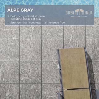 Corso Italia Alpe Gray 24 in. x 24 in. x 0.75 in. Porcelain Paver AY5Y