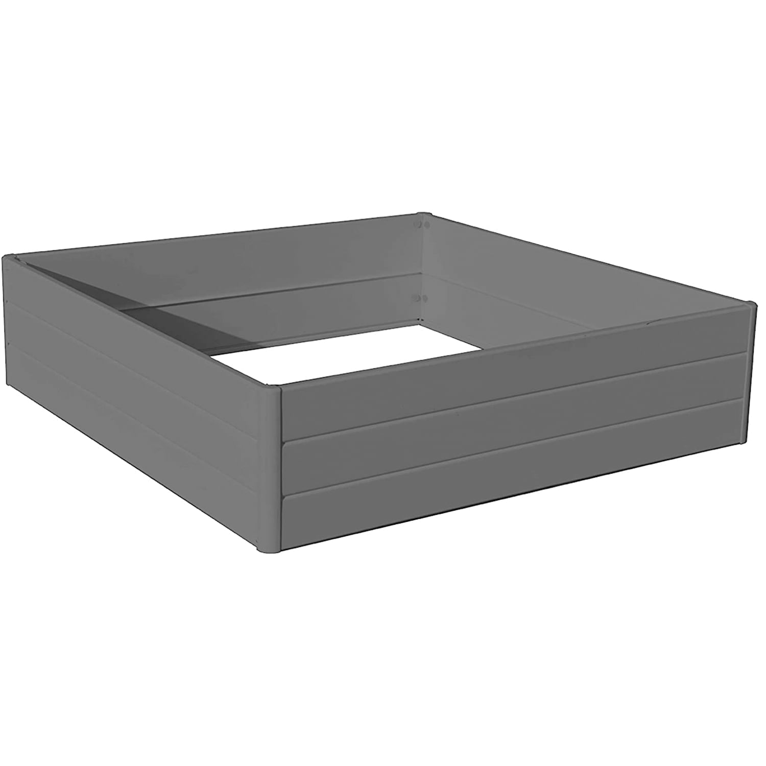 NuVue 26008 44 Inch Square Extra Tall Raised PVC Garden Planter Deck Box, Gray