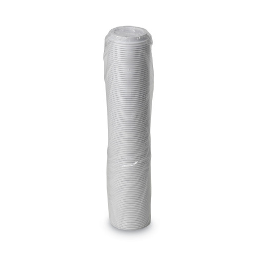 Dome Drink-Thru Lids， Fits 10 oz to 20 oz Dixie Paper Hot Cups， White， 100/Pack (D9542PK)