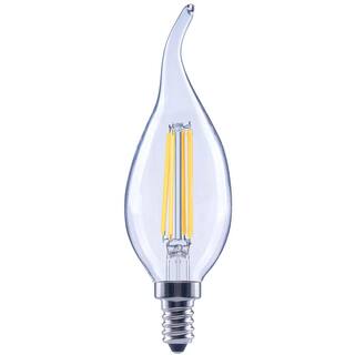 EcoSmart 100-Watt Equivalent B13 Dimmable Bent Tip Clear Glass Candelabra Base Vintage Edison LED Light Bulb Daylight (3-Pack) FG-04223