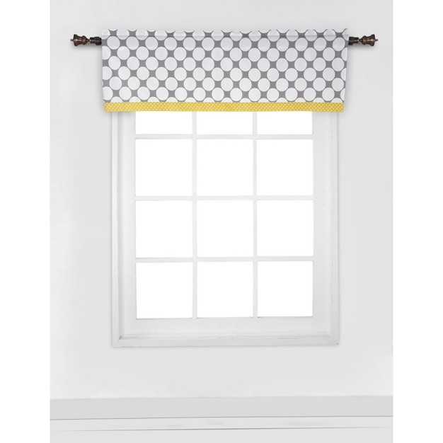 Bacati Dots pin Stripes Grey yellow Window Valance