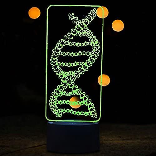 3d Abstract Dna Led Night Light 7 Color Change Led Table Desk Lamp Acrylic Flat Abs Base Usb Charger Home Toy Brithday Xmas Kid Children Gift