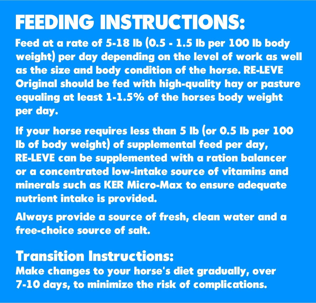 Kentucky Equine Research Re-Leve Low-NSC Horse Feed， 44-lb bag