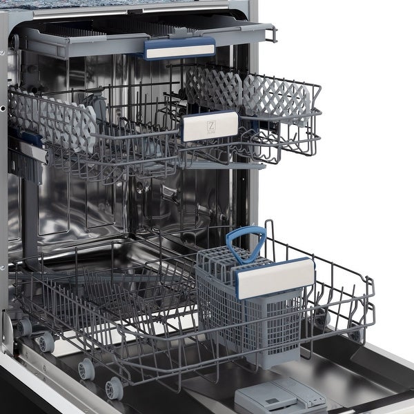 ZLINE Autograph Edition 18 Inch Compact 3rd Rack Top Control Dishwasher in Black Stainless Steel