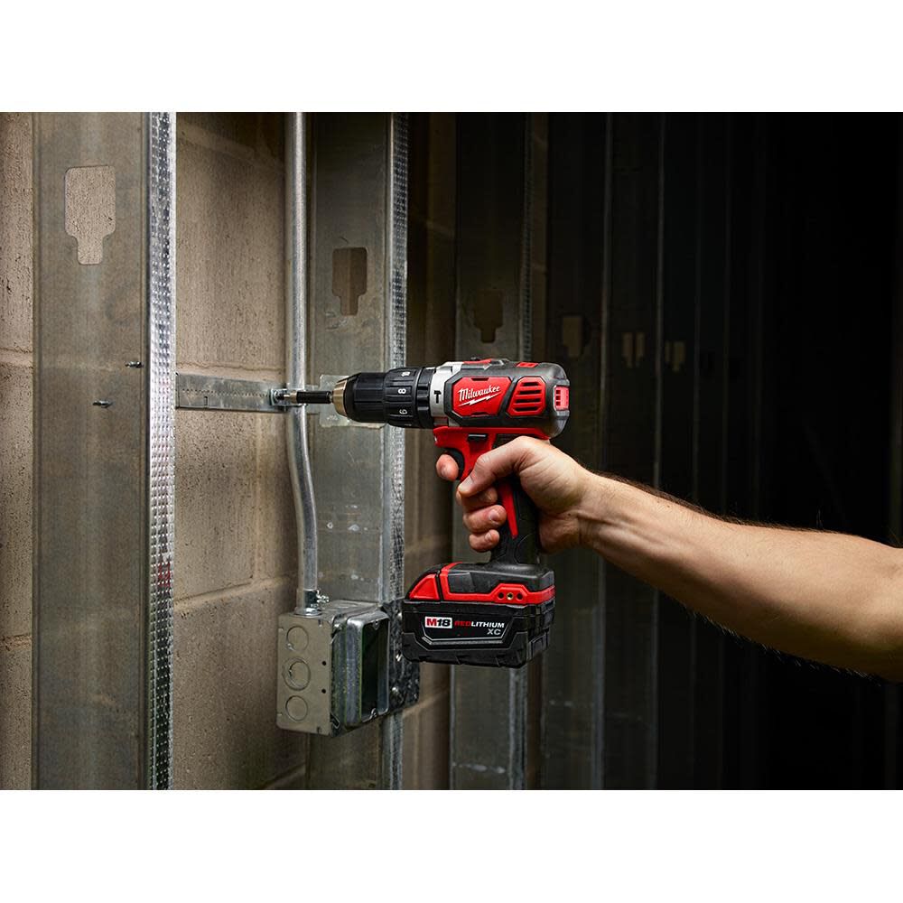 Milwaukee M18 Compact 1/2 in. Hammer Drill/Driver Kit with XC Batteries 2607-22 from Milwaukee