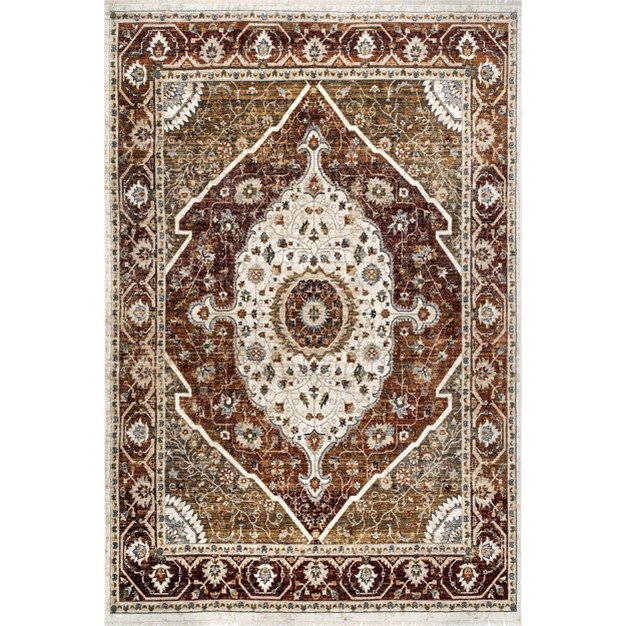 Nuloom Jaime Traditional Medallion Fringe Area Rug