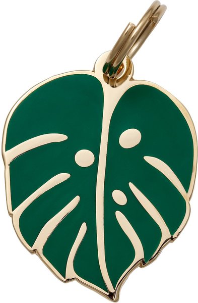 Two Tails Pet Company Monstera Leaf Personalized Dog and Cat ID Tag