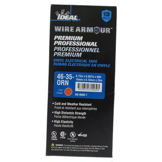 IDEAL Wire Armour 34 in. x 66 ft. Premium Vinyl Tape Orange (10-Pack) 46-35-ORN-10PK