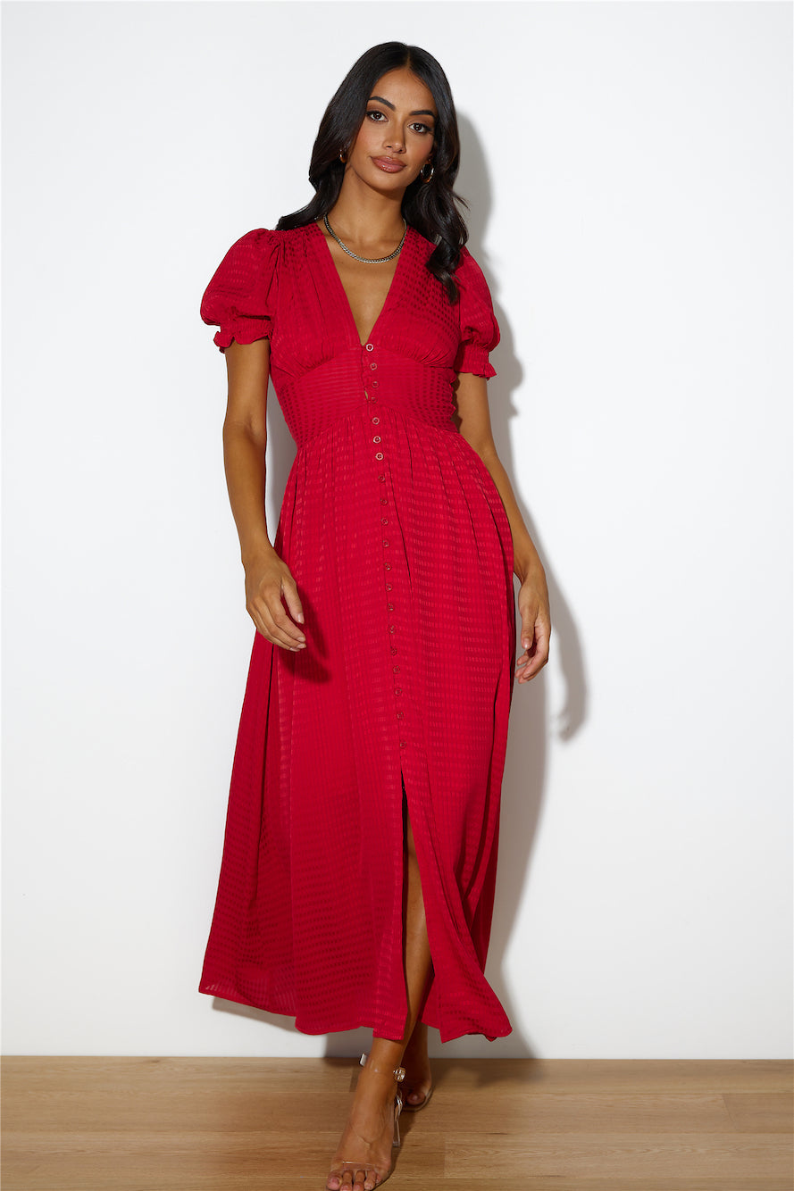 Downtown Brunch Maxi Dress Red