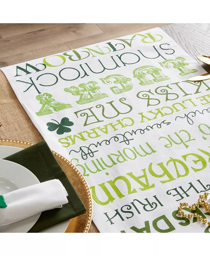 Design Imports St Patrick's Day Print Table Runner