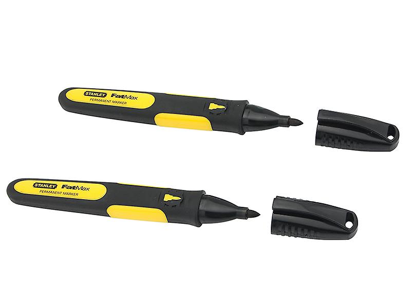 Stanley Tools Fine Tip Markers - Black (Pack of 2) STA047312