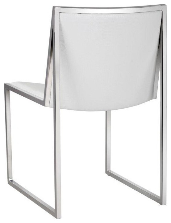 Vicki Dining Chair Stainless Steel White Croc (Set of 2)   Contemporary   Dining Chairs   by Virgil Stanis Design  Houzz