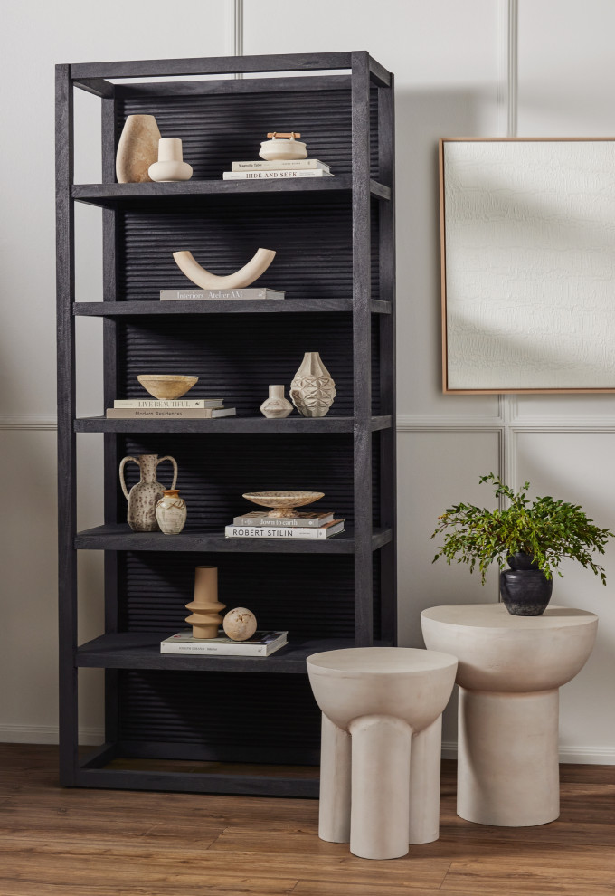 Lorne Bookshelf  Dark Reeded Totem   Transitional   Bookcases   by Four Hands  Houzz