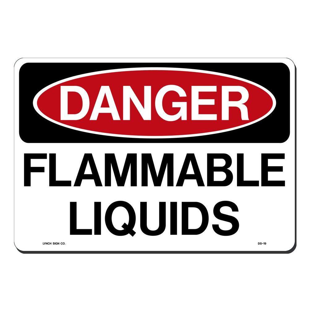 Lynch Sign 14 in. x 10 in. Danger Flammable Liquids Sign Printed on More Durable Thicker Longer Lasting Styrene Plastic DS- 19