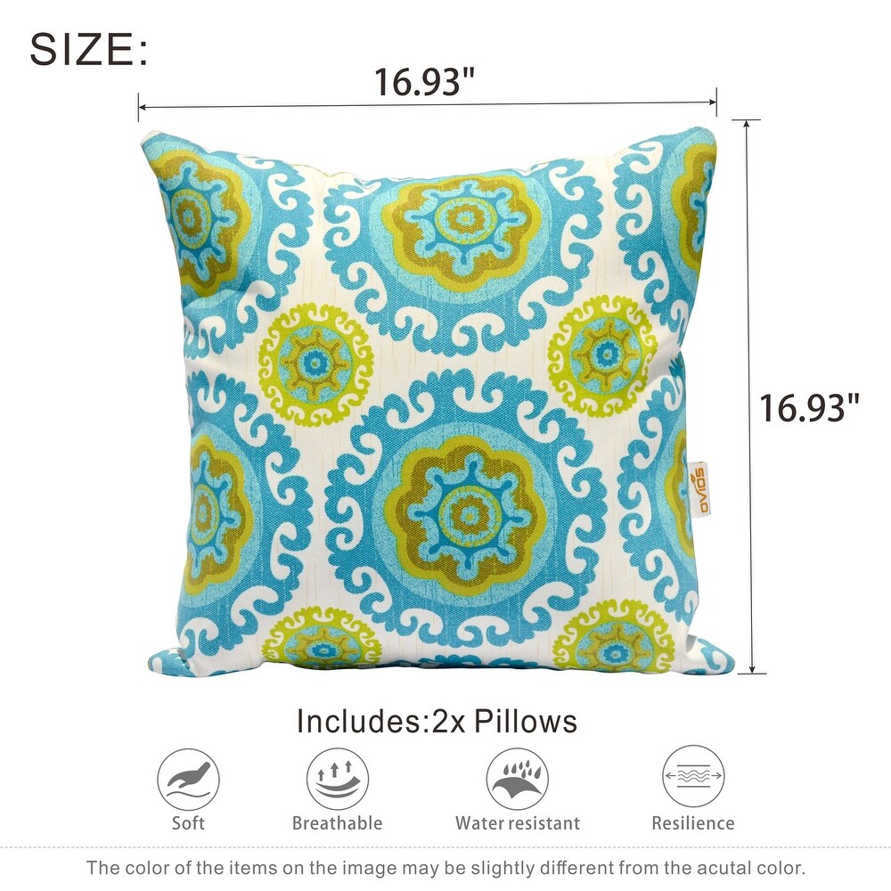 OVIOS Outdoor 17 inch Polyester Home Throw Pillows (Set of 2)