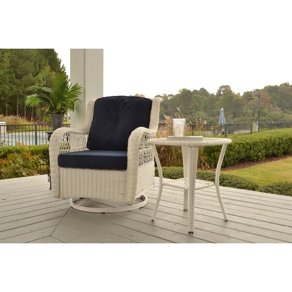 Rio Vista Outdoor Wicker Side Table with Tempered Glass Top