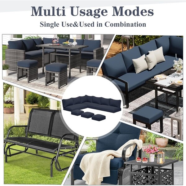 AECOJOY 7 Pieces Patio Furniture Set Outdoor Sectional Sofa Rattan Conversation Set