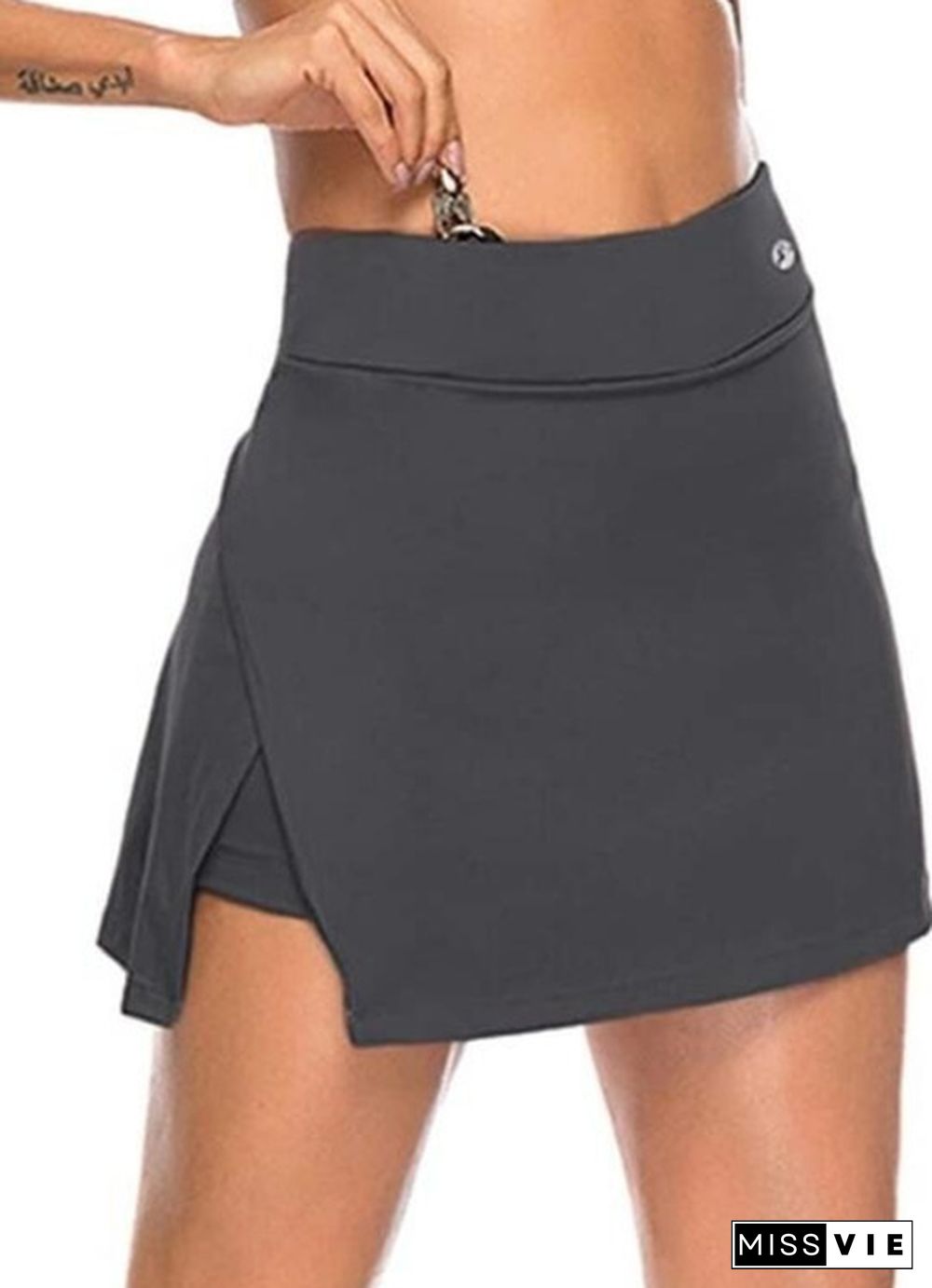 Women’s Fashion Athletic Skirts Solid Color Running Tennis Skirts Gym Sports Workout Skirts High Waisted Skirts