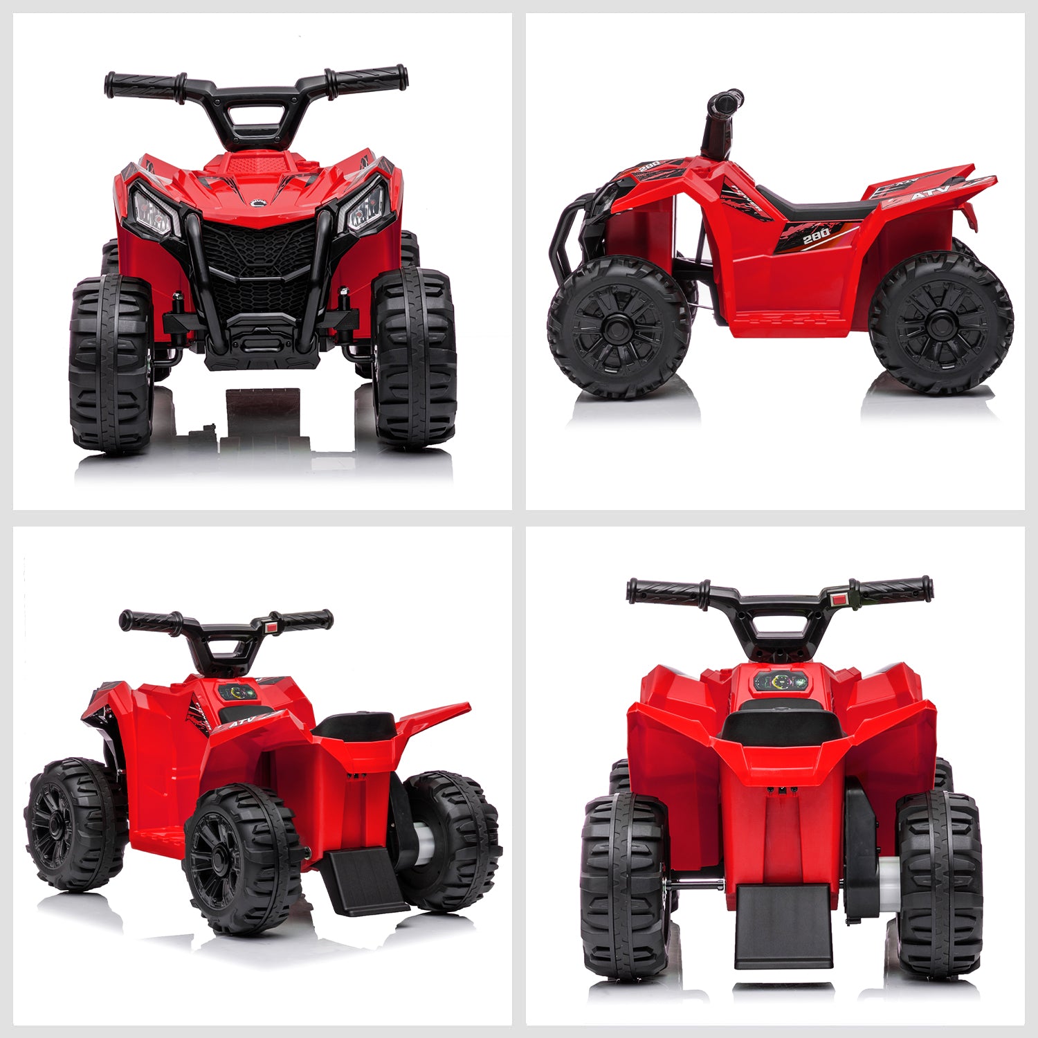 uhomepro 6V Kids Electric ATV 4 Wheels Ride On Cars Toy for Boys Girls, Red