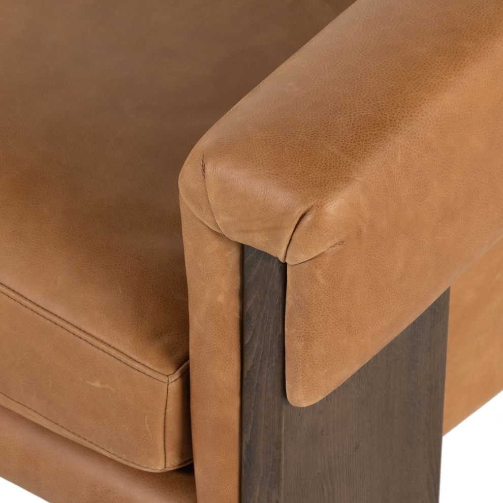 Cairo Palermo Cognac Leather Chair   Transitional   Armchairs And Accent Chairs   by Four Hands  Houzz