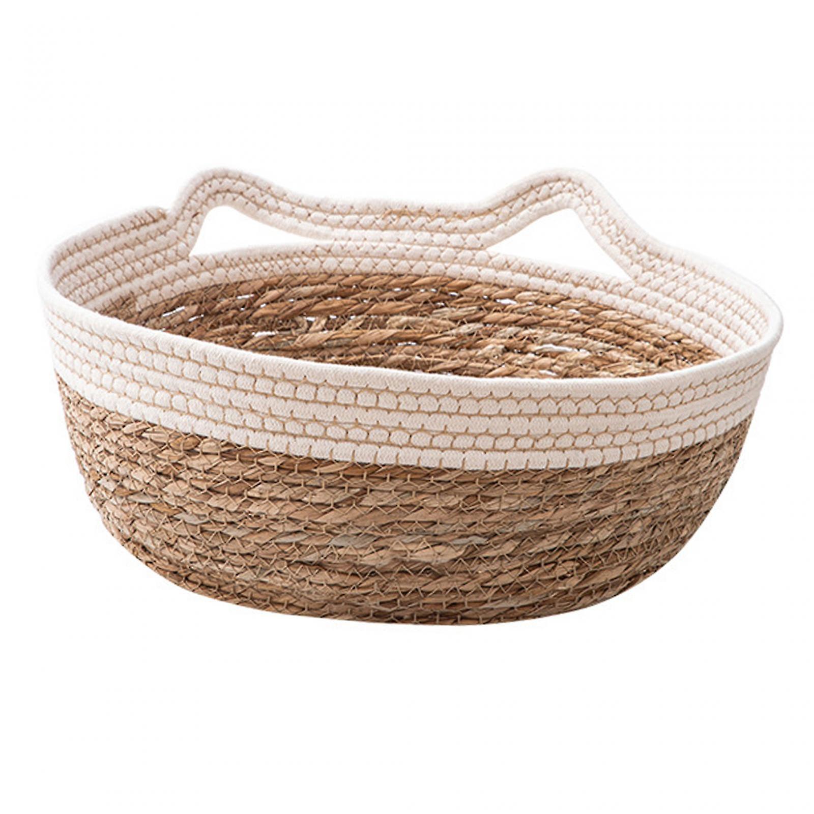 Hand Woven Cat Bed Basket Dog Bed Nest Japanese Cat Scratching Baskets White M